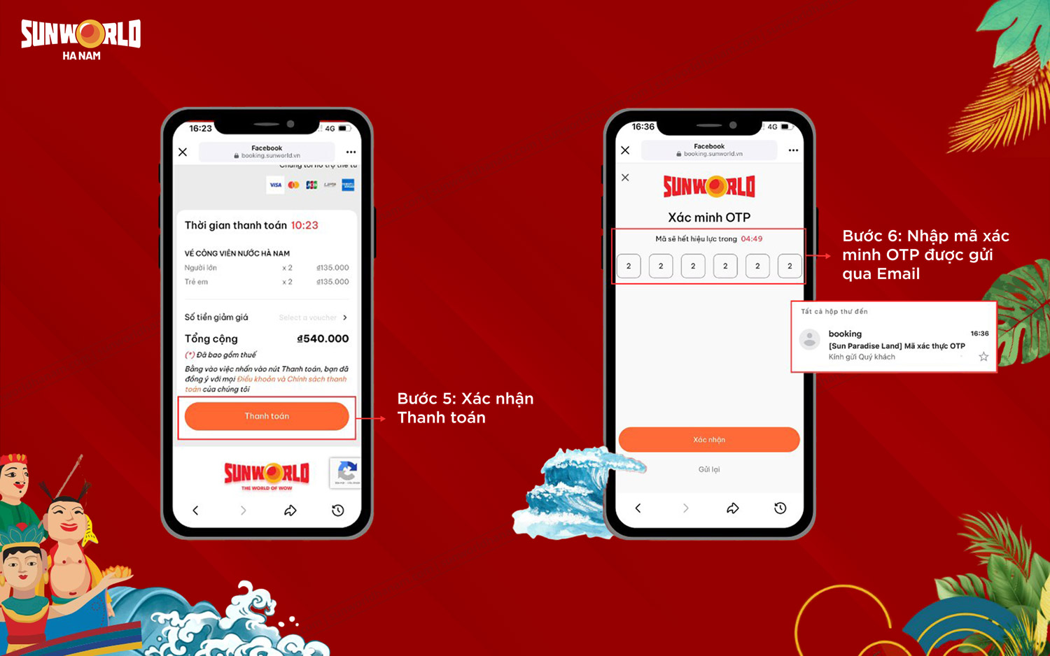 Hướng dẫn đặt vé Online Sun World Hà Nam