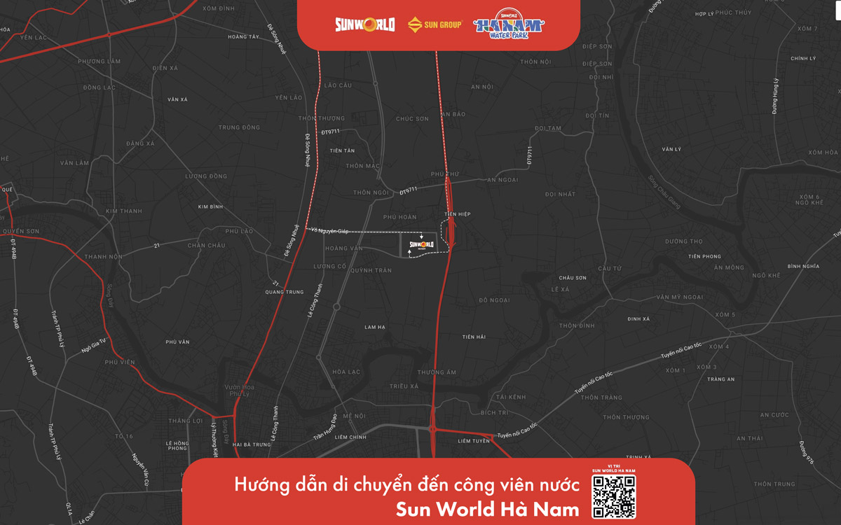 Hướng dẫn di chuyển đến Sun World Hà Nam
