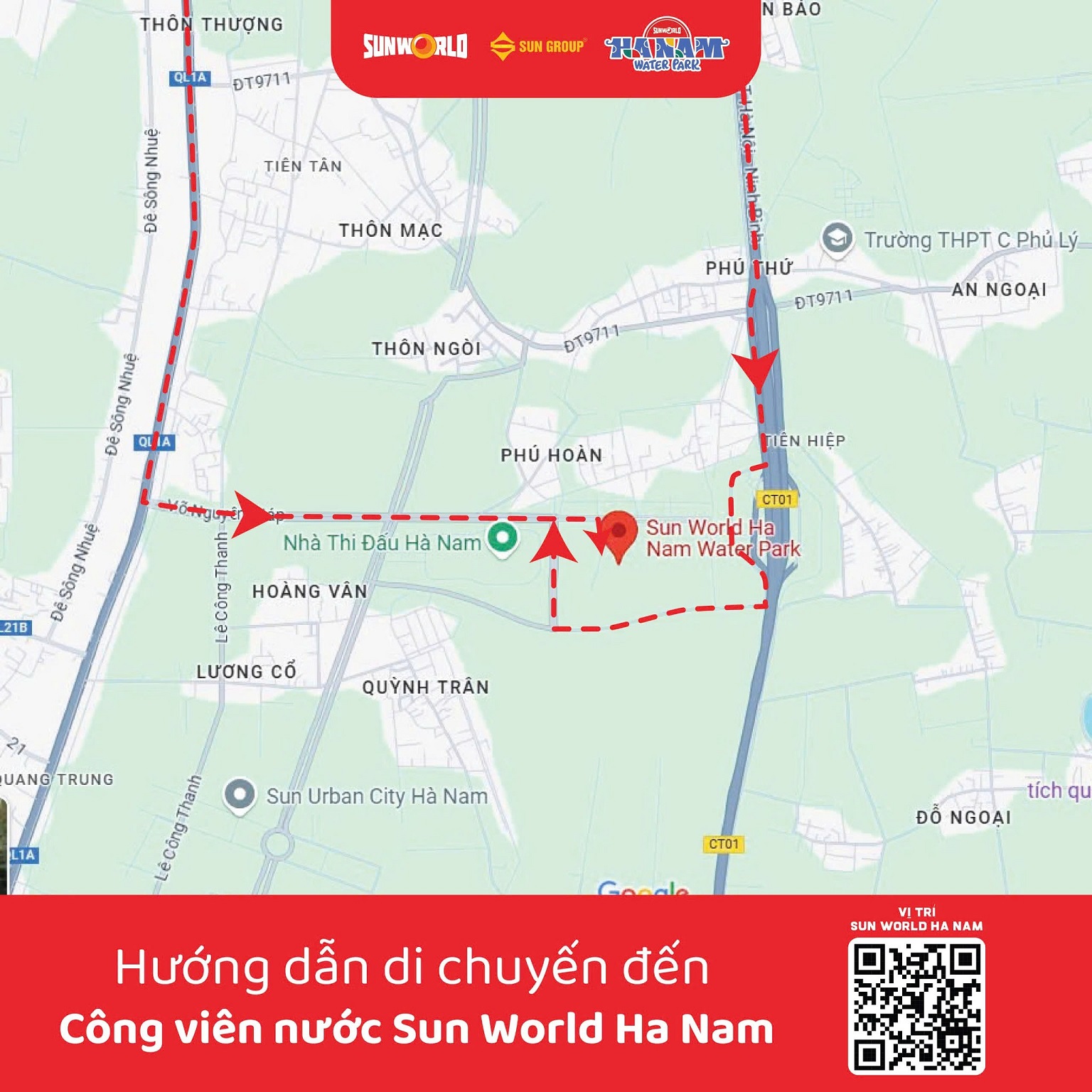 map sun world hà nam