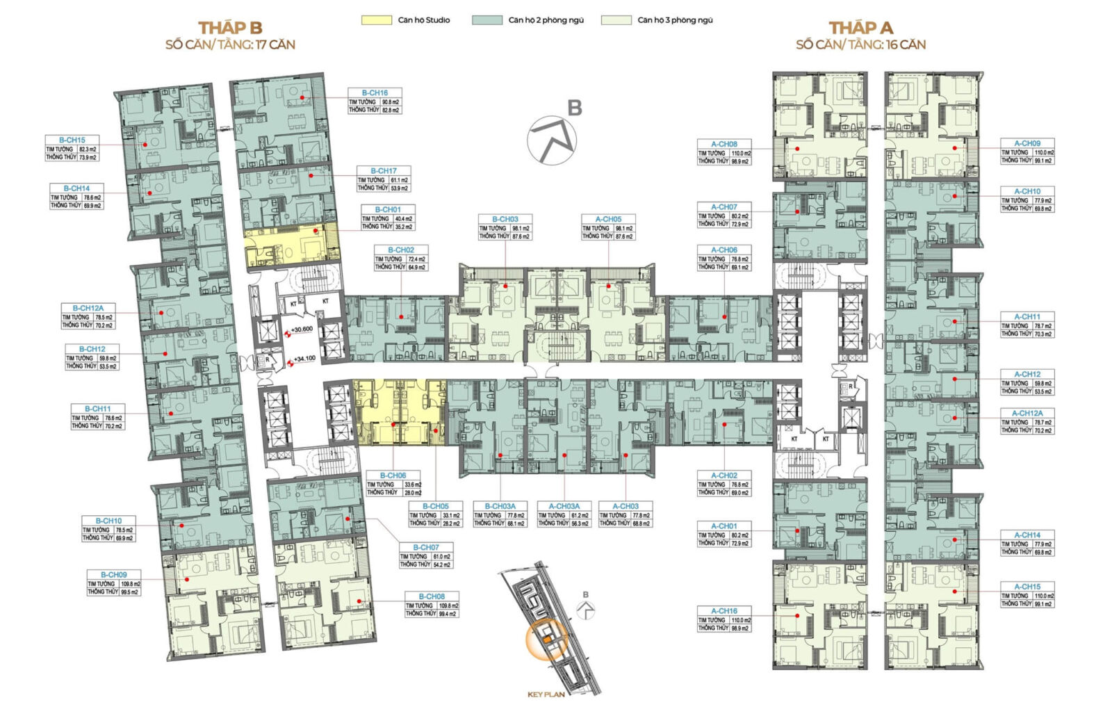 Mặt bằng tầng điển hình chung cư Sunshine Legend City Hưng Yên