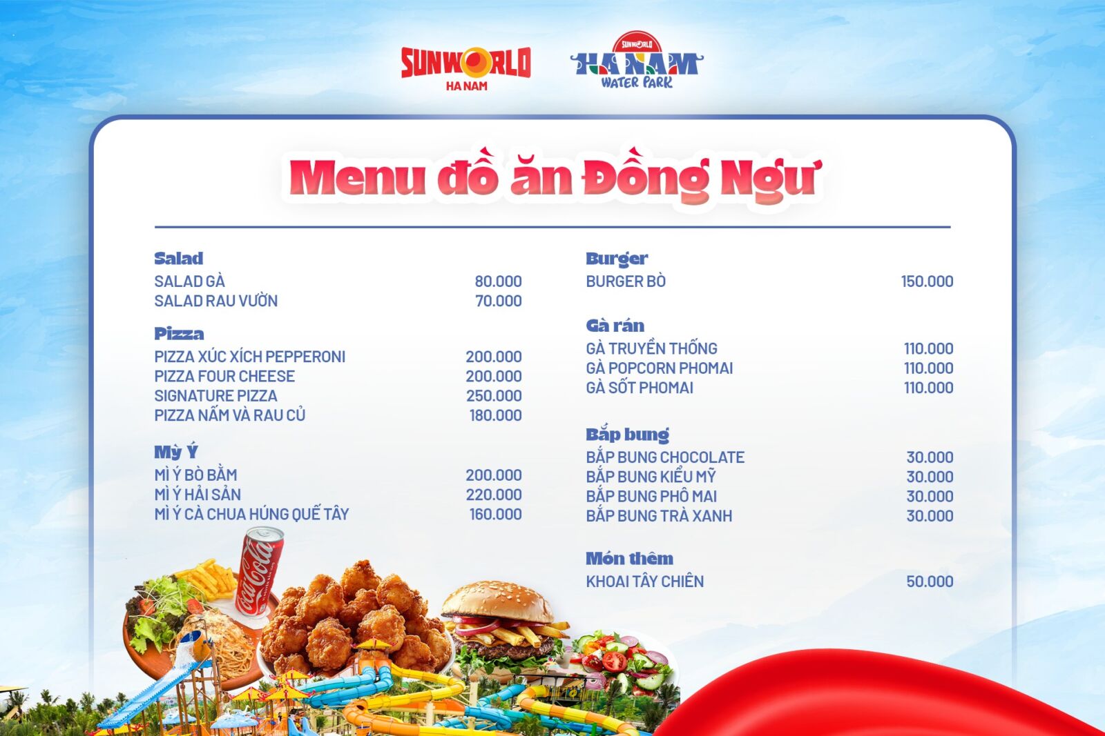 menu đồ ăn nhà hàng đồng ngư