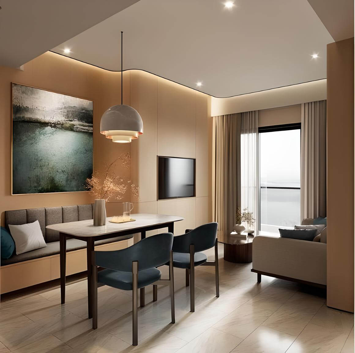 nội thất căn hộ sun feliza suites cầu giấy